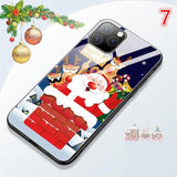Cartoon Christmas Tempered Glass Phone Case Back Cover - iPhone 11/11 Pro/11 Pro Max/XS Max/XR/XS/X/8 Plus/8/7 Plus/7 - halloladies
