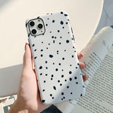 Simple Spots Dots White Phone Case Back Cover for iPhone 11 Pro Max/11 Pro/11/XS Max/XR/XS/X/8 Plus/8/7 Plus/7 - halloladies