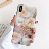 Retro Watercolour Flower iPhone Case Back Cover for iPhone 11 Pro Max/11 Pro/11/XS Max/XR/XS/X/8 Plus/8/7 Plus/7 - halloladies