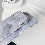 Grey Stone Marble Shell Phone Case Back Cover for iPhone XS Max/XR/XS/X/8 Plus/8/7 Plus/7/6s Plus/6s/6 Plus/6 - halloladies