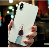 Extra Simple Cartoon Paint Phone Case Soft Back Cover for iPhone 11/11 Pro/11 Pro Max/XS Max/XR/XS/X/8 Plus/8/7 Plus/7 - halloladies
