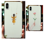 Extra Simple Cartoon Paint Phone Case Soft Back Cover for iPhone 11/11 Pro/11 Pro Max/XS Max/XR/XS/X/8 Plus/8/7 Plus/7 - halloladies