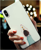 Extra Simple Cartoon Paint Phone Case Soft Back Cover for iPhone 11/11 Pro/11 Pro Max/XS Max/XR/XS/X/8 Plus/8/7 Plus/7 - halloladies