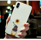 Extra Simple Cartoon Paint Phone Case Soft Back Cover for iPhone 11/11 Pro/11 Pro Max/XS Max/XR/XS/X/8 Plus/8/7 Plus/7 - halloladies