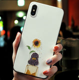 Extra Simple Cartoon Paint Phone Case Soft Back Cover for iPhone 11/11 Pro/11 Pro Max/XS Max/XR/XS/X/8 Plus/8/7 Plus/7 - halloladies