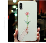 Extra Simple Cartoon Paint Phone Case Soft Back Cover for iPhone 11/11 Pro/11 Pro Max/XS Max/XR/XS/X/8 Plus/8/7 Plus/7 - halloladies