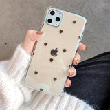 Simple Love Heart Clear Soft TPU Phone Case Back Cover for iPhone 12 Pro Max/12 Pro/12/12 Mini/SE/11 Pro Max/11 Pro/11/XS Max/XR/XS/X/8 Plus/8 - halloladies