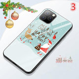 Cartoon Christmas Tempered Glass Phone Case Back Cover - iPhone 11/11 Pro/11 Pro Max/XS Max/XR/XS/X/8 Plus/8/7 Plus/7 - halloladies