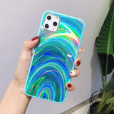 Gradient Rainbow Laser Acrylic Phone Case Back Cover for iPhone 11/11 Pro/11 Pro Max/XS Max/XR/XS/X/8 Plus/8/7 Plus/7 - halloladies