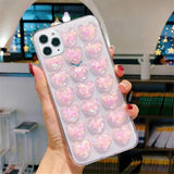 3D Love Heart Clear Soft Phone Case Back Cover for iPhone 11/11 Pro/11 Pro Max/XS Max/XR/XS/X/8 Plus/8/7 Plus/7 - halloladies