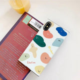 Scrawl Curved Geometric Emotion Letters TPU Phone Case Back Cover for iPhone XS Max/XR/XS/X/8 Plus/8/7 Plus/7/6s Plus/6s/6 Plus/6 - halloladies