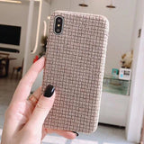 Simple Warm Plaid Cloth Fabric Phone Case Back Cover - iPhone 11 Pro Max/11 Pro/11/XS Max/XR/XS/X/8 Plus/8/7 Plus/7 - halloladies
