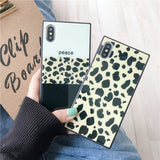Square Leopard Shell Soft TPU Phone Case Back Cover for iPhone XS Max/XR/XS/X/8 Plus/8/7 Plus/7/6s Plus/6s/6 Plus/6 - halloladies