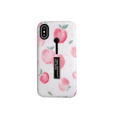 Cute Fruit Strawberry Peach Hide Ring Holder Stand Phone Case Back Cover - iPhone 11/11 Pro/11 Pro Max/XS Max/XR/XS/X/8 Plus/8/7 Plus/7 - halloladies