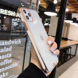 Transparent Electroplated Matte Soft Phone Case Back Cover for iPhone 12 Pro Max/12 Pro/12/12 Mini/SE/11 Pro Max/11 Pro/11/XS Max/XR/XS/X/8 Plus/8 - halloladies
