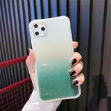 Glitter Powder Gradient Color Transparent Soft Phone Case Back Cover - iPhone 11/11 Pro/11 Pro Max/XS Max/XR/XS/X/8 Plus/8/7 Plus/7 - halloladies