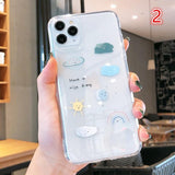 Cute Scrawl Transparent Soft Phone Case Back Cover - iPhone 12 Pro Max/12 Pro/12/12 Mini/SE/11 Pro Max/11 Pro/11/XS Max/XR/XS/X/8 Plus/8 - halloladies