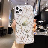 Clear Electroplated Dot Star Love Heart Phone Case Back Cover - iPhone 12 Pro Max/12 Pro/12/12 Mini/SE/11 Pro Max/11 Pro/11/XS Max/XR/XS/X/8 Plus/8 - halloladies