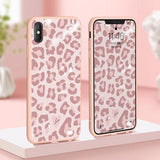 Pink Leopard Print Tempered Glass Phone Case Back Cover - iPhone 11/11 Pro/11 Pro Max/XS Max/XR/XS/X/8 Plus/8/7 Plus/7 - halloladies