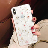 Transparent Real Dried Flower Phone Case Back Cover - iPhone 12 Pro Max/12 Pro/12/12 Mini/SE/11 Pro Max/11 Pro/11/XS Max/XR/XS/X/8 Plus/8 - halloladies