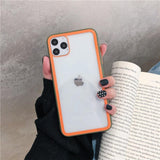 Simple Candy Color Edge Clear Phone Case Back Cover - iPhone 11/11 Pro/11 Pro Max/XS Max/XR/XS/X/8 Plus/8/7 Plus/7 - halloladies