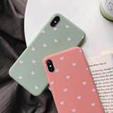 Solid Color Love Heart Soft TPU Phone Case Back Cover for iPhone 12 Pro Max/12 Pro/12/12 Mini/SE/11 Pro Max/11 Pro/11/XS Max/XR/XS/X/8 Plus/8 - halloladies