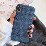 Simple Warm Plaid Cloth Fabric Phone Case Back Cover - iPhone 11 Pro Max/11 Pro/11/XS Max/XR/XS/X/8 Plus/8/7 Plus/7 - halloladies