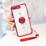 Luxury Diamond Love Heart Magnetic Finger Ring Stand Bracelet Phone Case Back Cover - iPhone 11/11 Pro/11 Pro Max/XS Max/XR/XS/X/8 Plus/8/7 Plus/7 - halloladies
