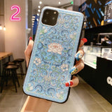Vintage Relief Flower Soft TPU Phone Case Back Cover for iPhone 11 Pro Max/11 Pro/11/XS Max/XR/XS/X/8 Plus/8/7 Plus/7 - halloladies