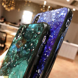 Glitter Marble Silver Foil Shell Soft TPU Phone Case Back Cover for iPhone 11/11 Pro/11 Pro Max/XS Max/XR/XS/X/8 Plus/8/7 Plus/7 - halloladies