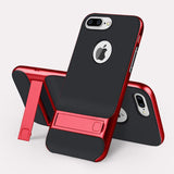 Plating Edge Kickstand Phone Case Back Cover - iPhone 11/11 Pro/11 Pro Max/XS Max/XR/XS/X/8 Plus/8/7 Plus/7 - halloladies