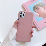 Winter Warm Furry Solid Color Soft Phone Case Back Cover for iPhone 12 Pro Max/12 Pro/12/12 Mini/SE/11 Pro Max/11 Pro/11/XS Max/XR/XS/X/8 Plus/8 - halloladies