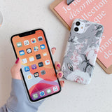 Vintage Pressed Flower Matte Soft Phone Case Back Cover - iPhone 12 Pro Max/12 Pro/12/12 Mini/SE/11 Pro Max/11 Pro/11/XS Max/XR/XS/X/8 Plus/8 - halloladies