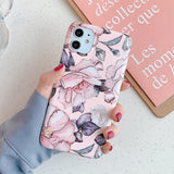 Vintage Pressed Flower Matte Soft Phone Case Back Cover - iPhone 12 Pro Max/12 Pro/12/12 Mini/SE/11 Pro Max/11 Pro/11/XS Max/XR/XS/X/8 Plus/8 - halloladies