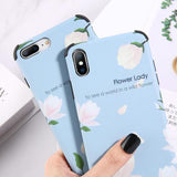 White Flower Letters Phone Case Back Cover for iPhone XS Max/XR/XS/X/8 Plus/8/7 Plus/7/6s Plus/6s/6 Plus/6 - halloladies