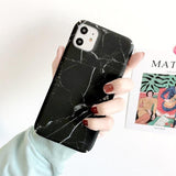 Simple Marble Hard Phone Case Back Cover - iPhone 12 Pro Max/12 Pro/12/12 Mini/SE/11 Pro Max/11 Pro/11/XS Max/XR/XS/X/8 Plus/8 - halloladies