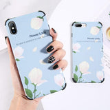 White Flower Letters Phone Case Back Cover for iPhone XS Max/XR/XS/X/8 Plus/8/7 Plus/7/6s Plus/6s/6 Plus/6 - halloladies