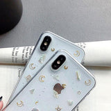 Glitter Moon Star Clear Phone Case Back Cover for iPhone 11/11 Pro/11 Pro Max/XS Max/XR/XS/X/8 Plus/8/7 Plus/7 - halloladies