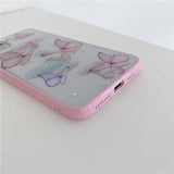 Glitter Butterfly Laser Frame Soft Phone Case Back Cover for iPhone 12 Pro Max/12 Pro/12/12 Mini/SE/11 Pro Max/11 Pro/11/XS Max/XR/XS/X/8 Plus/8 - halloladies