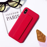 Magnetic bracket Wrist Strap Soft Silicone Candy Color Phone Case Back Cover - iPhone 11 Pro Max/11 Pro/11/XS Max/XR/XS/X/8 Plus/8 - halloladies