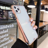 Transparent Electroplated Matte Soft Phone Case Back Cover for iPhone 12 Pro Max/12 Pro/12/12 Mini/SE/11 Pro Max/11 Pro/11/XS Max/XR/XS/X/8 Plus/8 - halloladies