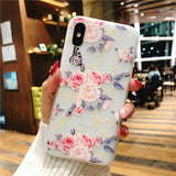 3D Relief Flower Leaf Matte Soft TPU Phone Case Back Cover - iPhone 11/11 Pro/11 Pro Max/XS Max/XR/XS/X/8 Plus/8/7 Plus/7 - halloladies