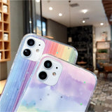 Glitter Bling Stars Colorful Soft Phone Case Back Cover - iPhone 12 Pro Max/12 Pro/12/12 Mini/SE/11 Pro Max/11 Pro/11/XS Max/XR/XS/X/8 Plus/8 - halloladies