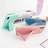 Magnetic bracket Wrist Strap Soft Silicone Candy Color Phone Case Back Cover - iPhone 11 Pro Max/11 Pro/11/XS Max/XR/XS/X/8 Plus/8 - halloladies