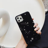 Simple Warm Furry Moon Star Black Soft Phone Case Back Cover - iPhone 11/11 Pro/11 Pro Max/XS Max/XR/XS/X/8 Plus/8/7 Plus/7 - halloladies