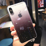 Bling Powder Glitter Star Gradient Transparent Phone Case Back Cover - iPhone 11/11 Pro/11 Pro Max/XS Max/XR/XS/X/8 Plus/8/7 Plus/7 - halloladies