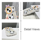 Cute Cartoon Doggy with Curly Wavy Frame Clear Case for iPhone