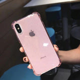 Fashion Glitter Powder Shining Silicone Phone Case Back Cover for iPhone 11 Pro Max/11 Pro/11/XS Max/XR/XS/X/8 Plus/8/7 Plus/7/6s Plus/6s/6 Plus/6 - halloladies