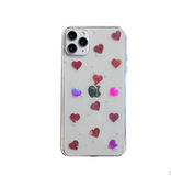 Glitter Powder Love Heart Clear Phone Case Back Cover - iPhone 11 Pro Max/11 Pro/11/XS Max/XR/XS/X/8 Plus/8/7 Plus/7 - halloladies