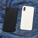 White Black Matte Soft Phone Case Back Cover - iPhone 12 Pro Max/12 Pro/12/12 Mini/SE/11 Pro Max/11 Pro/11/XS Max/XR/XS/X/8 Plus/8 - halloladies